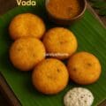 Crispy leftover rice vadas served on a banana leaf with chutney