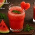 Cooling homemade watermelon juice without added sugar, served in a glass for summer hydration