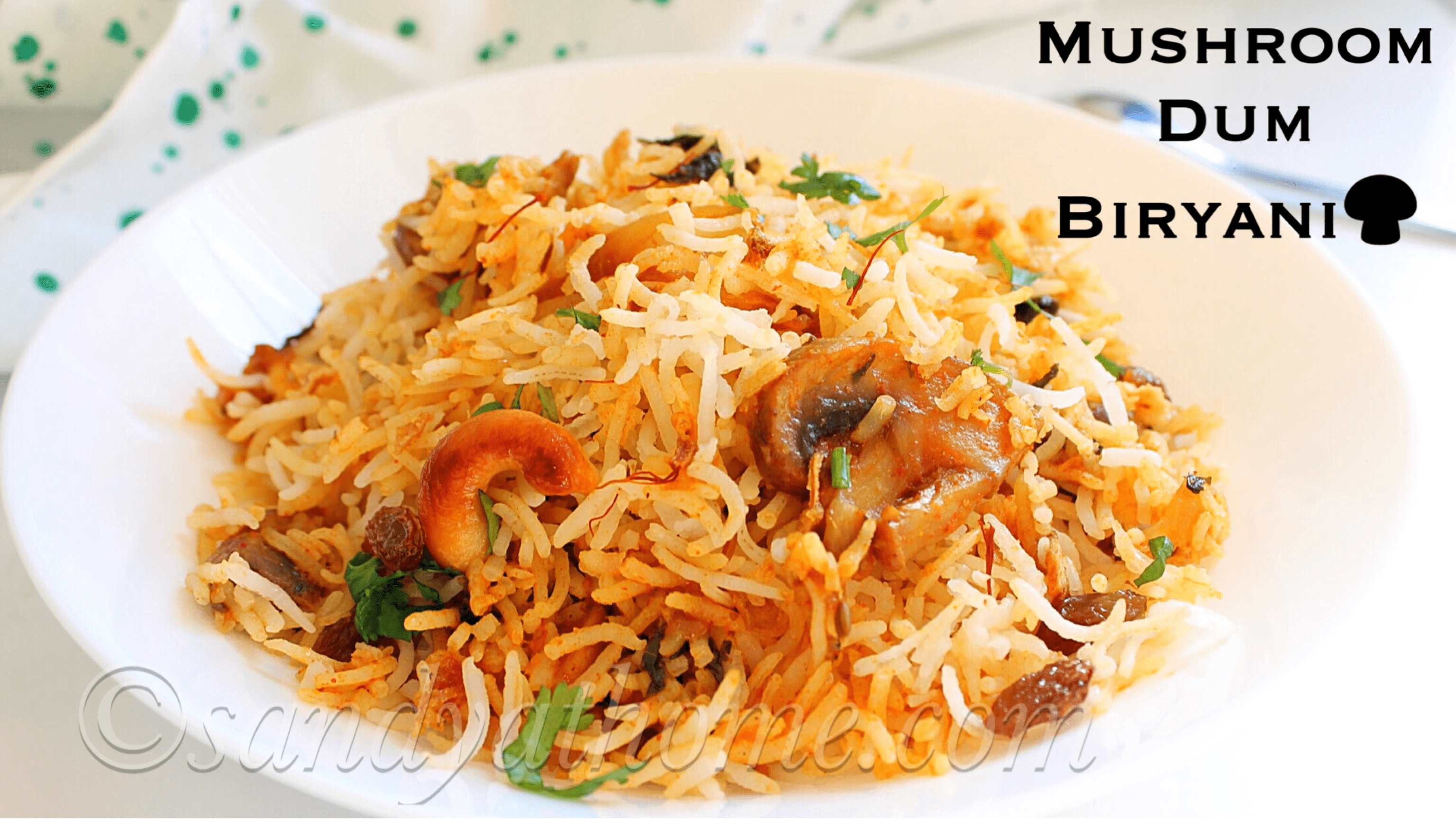 mushroom dum biryani