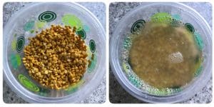 soaking channa dal for dill leaves vada
