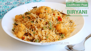 Cauliflower peas biryani recipe, Cauliflower biryani recipe