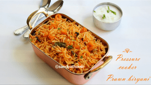 Prawn biryani in pressure cooker, Ramadan recipes