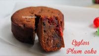 Eggless Christmas cake recipe, Eggless plum cake