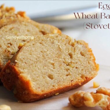 eggless banana bread, stovetop eggless banana bread, banana bread