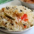 One-pot ghee pulao South Indian Muslim style with mint, green chilli, and tomatoes