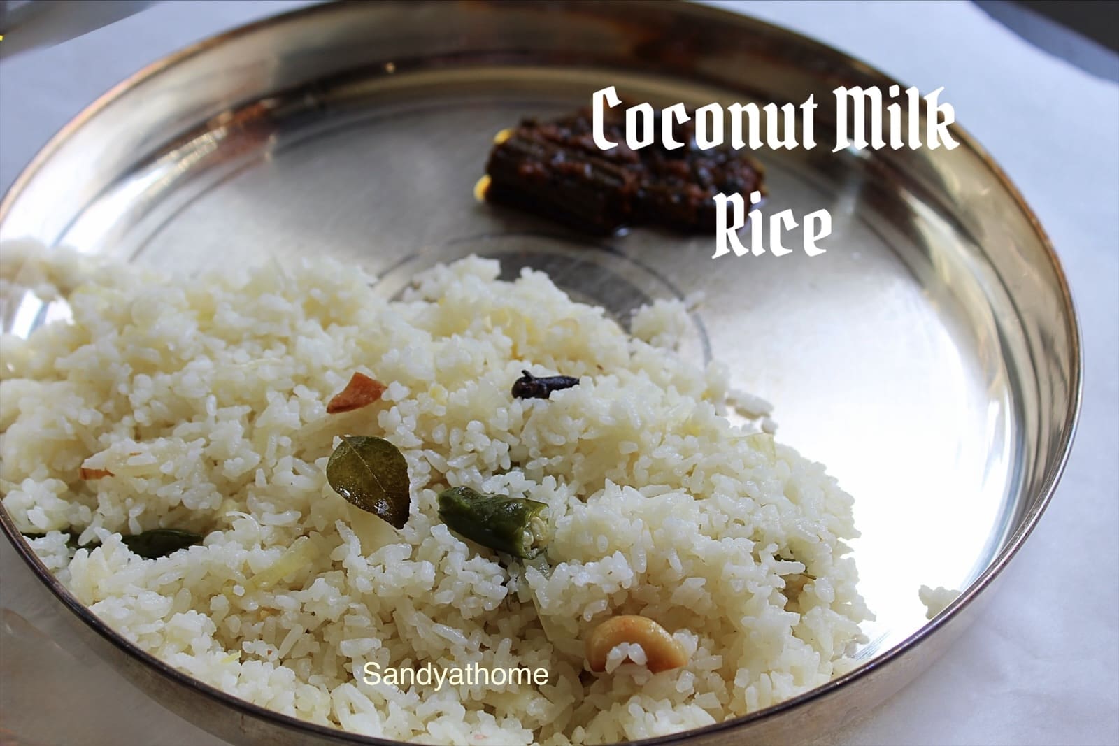 Traditional South Indian coconut milk rice – Kobbari Paalu Annam with seeraga samba