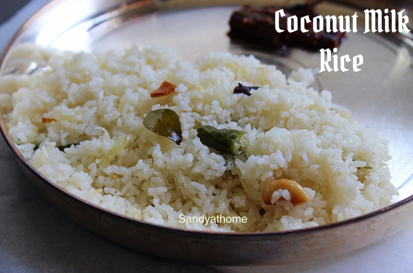 Thengai Paal Sadam, How to make Coconut Milk Rice, Traditional Tamil Rice