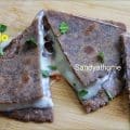 Millet cheese quesadilla made with ragi, jowar, and wheat flatbread – healthy Indian fusion lunch recipe