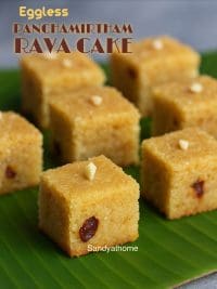 Panchamirtham Rava Cake, How to make Eggless Panchamrutham Rava Cake