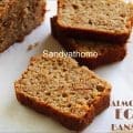 Soft and fluffy eggless almond banana bread made with ripe banana, almond butter, and wholesome flours