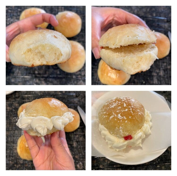 Indian bakery style cream buns