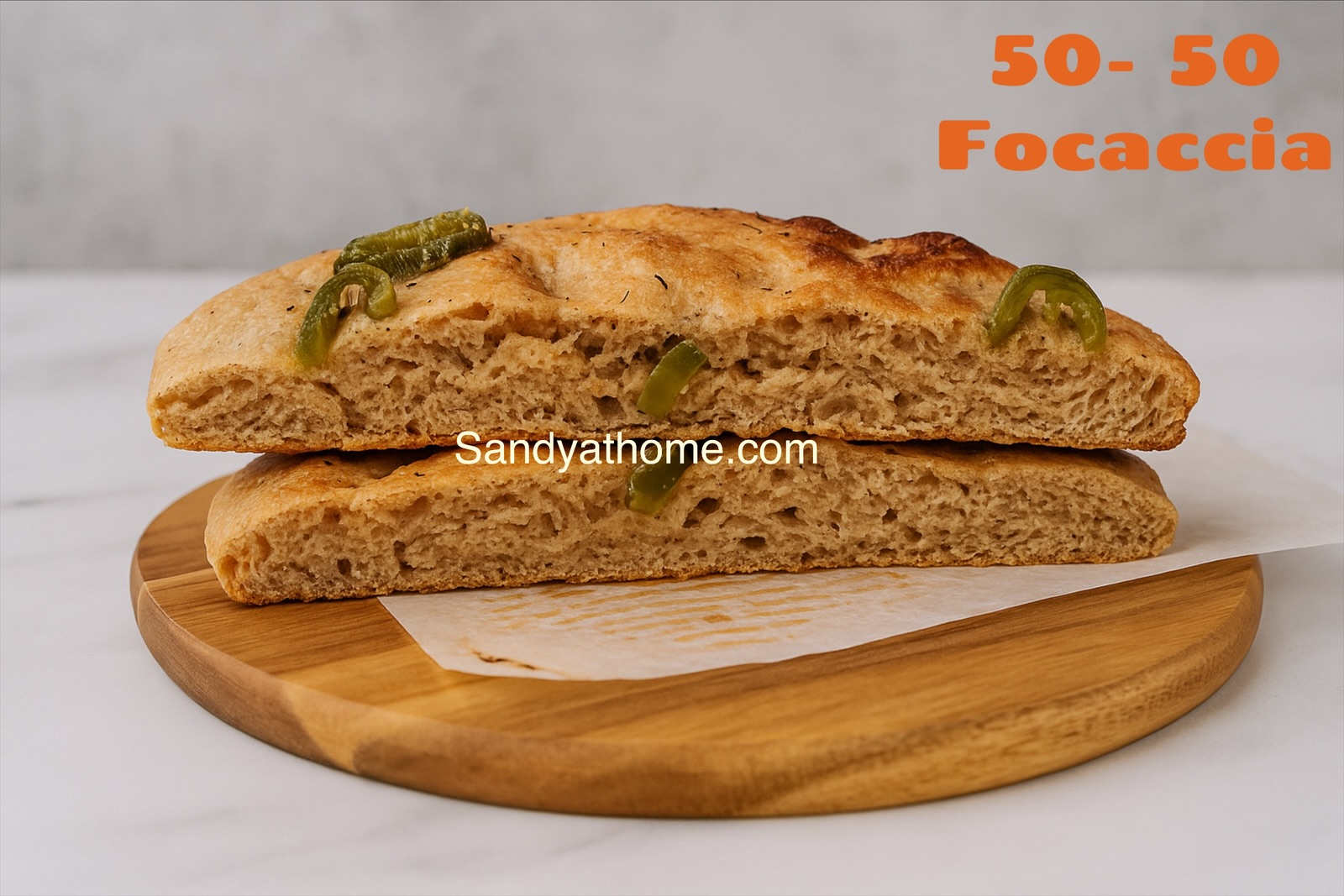 Homemade focaccia for Halloween decorated with cheese ghosts and olive spiders, served warm.